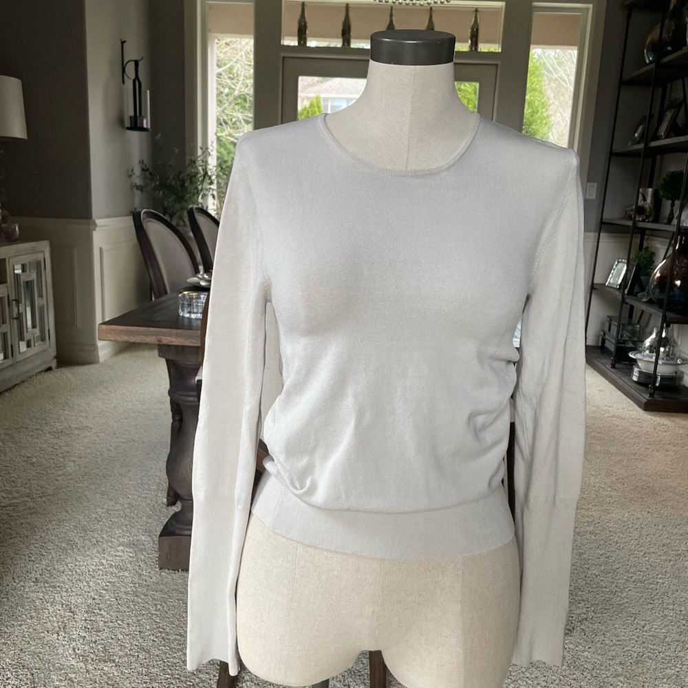 DKNY Elegant Tan Long-Sleeve Top